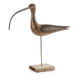 [§] GUY TAPLIN (B.1939) CURLEW Painted and carved wood, raised on a plinth, incised marks under