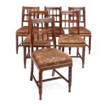 BRUCE J. TALBERT (1839-1881) FOR GILLOW & CO. SET OF SIX OAK DINING CHAIRS, CIRCA 1880 each with