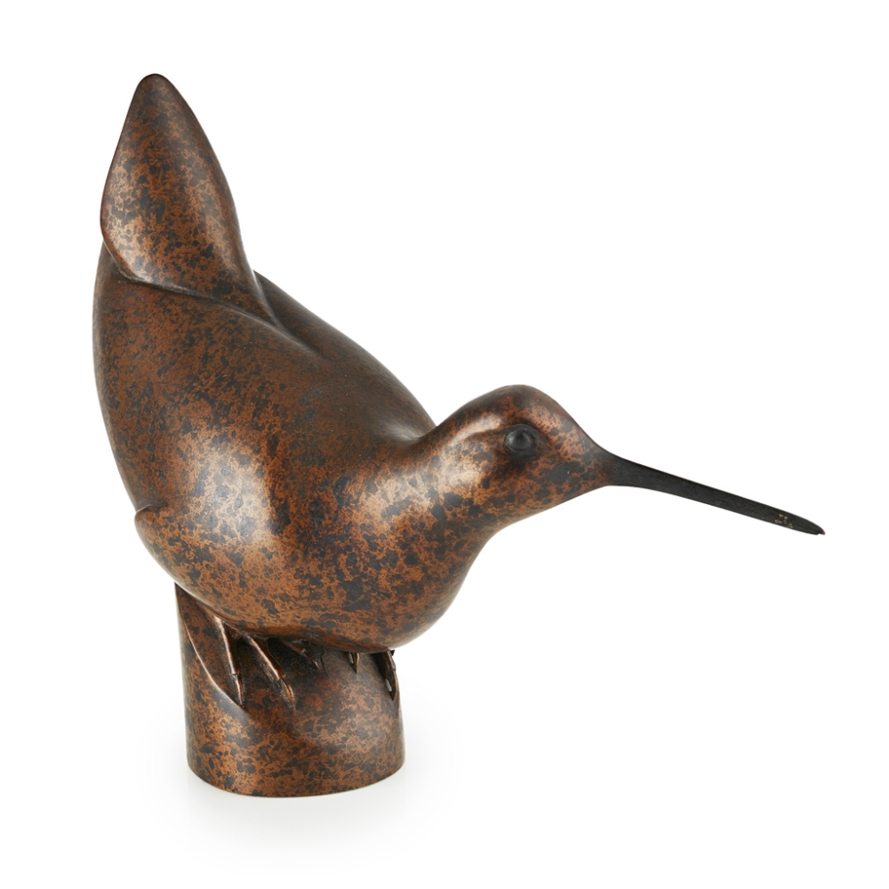 [§] SIMON GUDGEON (B.1958) CROUCHING WOODCOCK bronze, initialled and number 8/12 23cm high