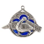 ALEXANDER RITCHIE (1856-1941) IONA CELTIC REVIVAL SILVER AND ENAMEL PENDANT, CIRCA 1933 depicting