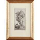 [§] AUGUSTUS JOHN O.M., R.A. (WELSH 1878-1961) GIRL UNDER A TREE signed in pencil to margin, etching