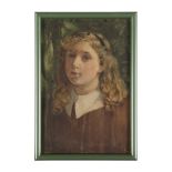 EARLY 20TH CENTURY SCOTTISH SCHOOL PORTRAIT OF A GIRL watercolour 26cm x 17.5cm (10.25in x 6.75in)