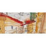 [§] GLEN SCOULLER R.S.W., R.G.I. (SCOTTISH CONTEMPORARY) WINDING STREET, ASSISI signed, pencil and