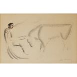 [§] JOHN SKEAPING R.A. (BRITISH 1901-1980) BULLFIGHTER AND BULL signed, pencil, charcoal and