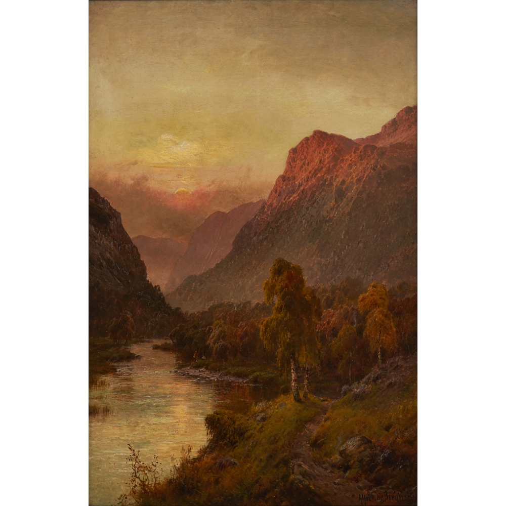 ALFRED DE BRÉANSKI SENIOR (BRITISH 1852-1928) AN AUTUMN MORNING, BORROWDALE Signed, signed and - Image 2 of 2