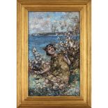 EDWARD ATKINSON HORNEL (SCOTTISH 1864-1933) BLOSSOM-TIME Signed and dated 1921, oil on canvasboard