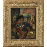 EDWARD ATKINSON HORNEL (SCOTTISH 1864-1933) THE FAN Signed with initials and dated '94, oil on