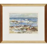 [§] JOHN MACLAUCHLAN MILNE R.S.A. (SCOTTISH 1886-1957) SEA AND WIND Signed, watercolour 28cm x