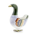 A WEMYSS WARE GOOSE FLOWER HOLDER EARLY 20TH CENTURY impressed maker's marks WEMYSS, printed