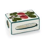 A WEMYSS WARE MATCHBOX HOLDER 'CHERRIES' PATTERN, CIRCA 1900 printed retailer's mark T. GOODE &