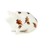 A SMALL WEMYSS WARE PIG 'OAK LEAVES & ACORNS' PATTERN, POST 1930 printed maker's mark MADE IN