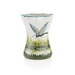 A WEMYSS WARE FRILLED VASE 'DRAGONFLIES' PATTERN, EARLY 20TH CENTURY painted and impressed maker's