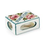 A WEMYSS WARE MATCHBOX HOLDER 'CABBAGE ROSES' PATTERN, CIRCA 1900 decorated by David Grinton and