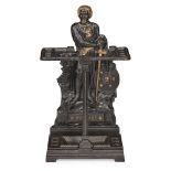 VICTORIAN CAST IRON STICK STAND DEPICTING WILLIAM WALLACE 19TH CENTURY with removable drip tray