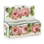 A WEMYSS WARE LETTER RACK 'CABBAGE ROSES' PATTERN, EARLY 20TH CENTURY painted maker's mark WEMYSS,