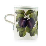 A LARGE WEMYSS WARE MUG 'PURPLE PLUMS' PATTERN, CIRCA 1900 decorated by James Sharp, painted and