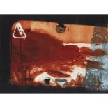 [§] KATE DOWNIE R.S.A. (SCOTTISH B.1958) CARAVAN WINDOW Signed in pencil, monotype in lithographic