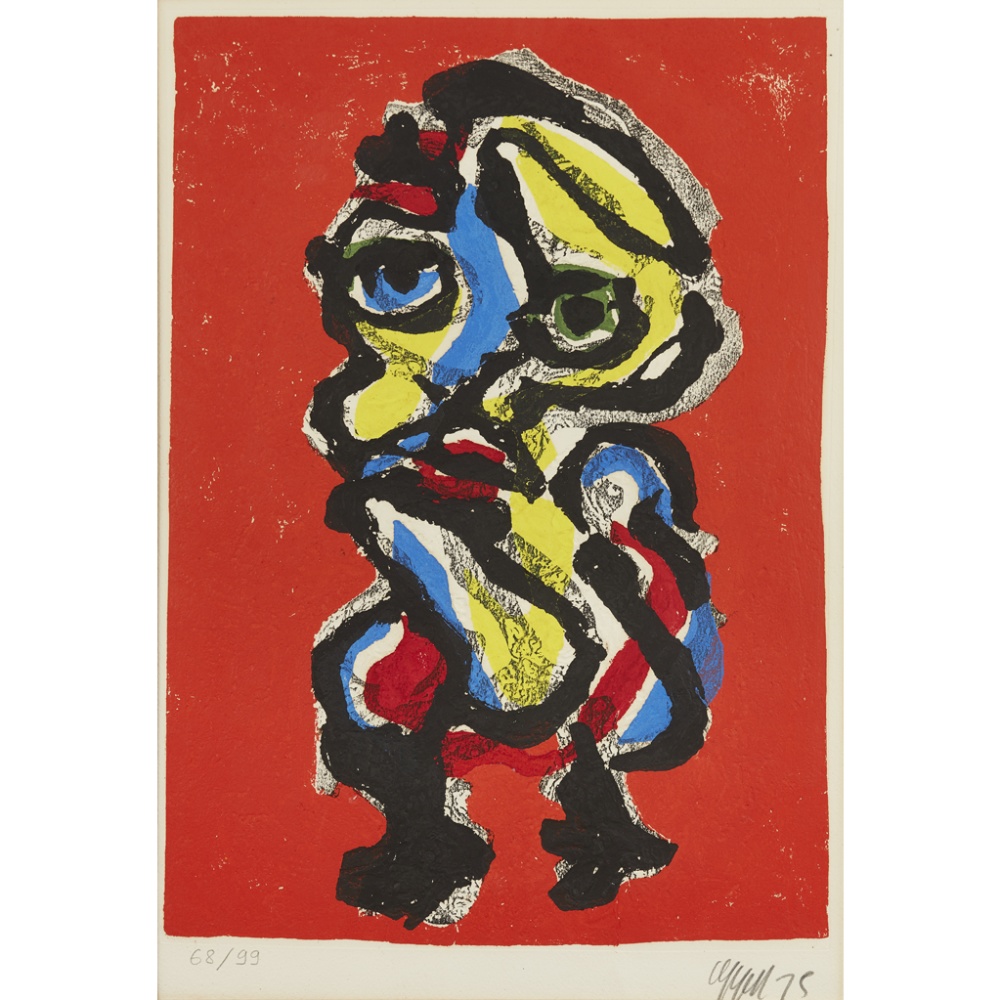 [§] KAREL APPEL (DUTCH 1921-2006) COMPOSITION (RED HEAD) Signed and dated '75 in pencil, no. 68/