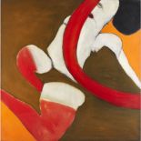 [§] PAT DOUTHWAITE (SCOTTISH 1939-2002) NUDE WITH RED STOCKINGS Signed and dated 1971, oil on canvas