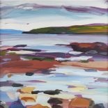 SHONA BARR (SCOTTISH B.1965) AYRSHIRE BEACH Signed, oil on canvas 117cm x 117cm (46in x 46in)