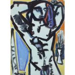 [§] IAN COOK R.S.W. (SCOTTISH CONTEMPORARY) MALE TORSO I Signed, acrylic on paper 82cm x 58cm (32.