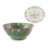 CHINESE CANTON FAMILLE ROSE PUNCH BOWL LATE 19TH/ EARLY 20TH CENTURY typically decorated with