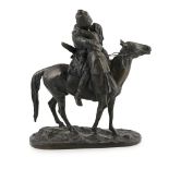 AFTER EUGENE LANCERAY (RUSSIAN, 1848-1886) THE COSSACK'S FAREWELL bronze, dark brown patina, on an