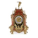 FRENCH RED TORTOISESHELL AND BOULLE MARQUETRY BRACKET CLOCK 19TH CENTURY the gilt metal dial with