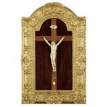 FRENCH IVORY CORPUS CHRISTI 19TH CENTURY the figure of Christ on the cross, also mounted with