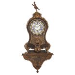 LOUIS XV STYLE BOULLE BRACKET CLOCK AND BRACKET 19TH CENTURY the waisted case surmounted by a gilt