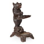 BLACK FOREST CARVED 'BEAR' STICK STAND LATE 19TH/ EARLY 20TH CENTURY the standing figure with