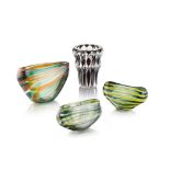 FLORIS MEYDAM (1919-2011) FOR LEERDAM THREE SERICA GLASS VASES, CIRCA 1955 each with etched maker'