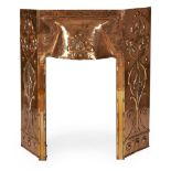 ART NOUVEAU COPPER FIRE INSERT, CIRCA 1900 with allover repoussé decoration of stylised plant