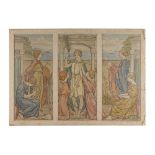 SARA BEATRICE DIBDIN (1874-1963) PAX triptych, watercolour and bodycolour, highlighted with gilt,