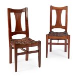 ARTHUR W. SIMPSON OF KENDAL (1857-1922) PAIR OF ARTS & CRAFTS OAK CHAIRS, CIRCA 1910 each with woven