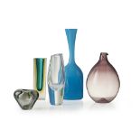 MID-CENTURY GROUP OF GLASS VESSELS, MID-20TH CENTURY comprising a TIMO SARPANEVA 'BIRD DECANTER,