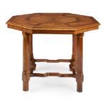 HOWARD & SONS, LONDON ARTS & CRAFTS OAK PARQUETRY CENTRE TABLE, CIRCA 1880 the octagonal top,
