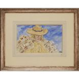 [§] PAUL MAZE (FRENCH/BRITISH 1887-1979) JESSIE IN HAT AND CAPE signed, ink and watercolour 17cm x