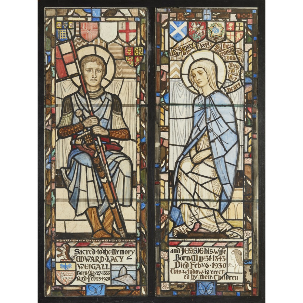 ROBERT ANNING BELL (1863-1933) 'OUR LADY' AND 'ST. GEORGE', DESIGNS FOR STAINED GLASS, CIRCA 1920