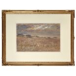 WILLIAM MCTAGGART (SCOTTISH, 1835-1910) CORNFIELD, WITH THE SEA BEYOND Signed, watercolour,