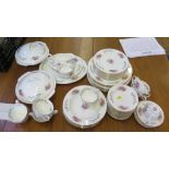 A Royal Grafton roses pattern part tea and dinner service including two tureens and covers, three