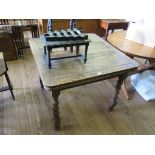 An oak drawleaf table, with barley twist and block legs, 92cm square