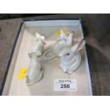 *A Nymphenburg figure of a rabbit 7cm high and four other figures of mice