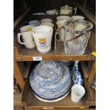 Various commemorative wares, and blue and white china