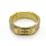 An 18ct gold and black enamel Victorian memorial ring