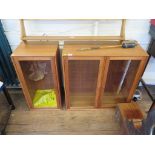 Two cherrywood wall cabinets by Silkeborg of Denmark, one with double glazed doors, 75cm wide, the