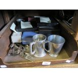 A collection of cased cutlery, etc