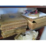A collection of gramophone records, including original Disney Snow White, Sandy Powell and 1930's