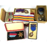 A collection of miscellaneous medals and badges, to include 1939-45 Star, 1939-45 medal, some