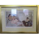 After Sir William Russell Flint Three girls in conversation Limited edition lithograph 34/850 with